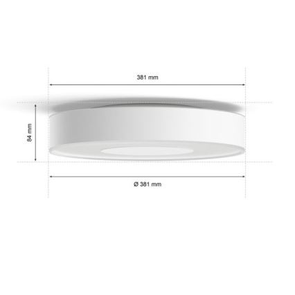 Philips -LED RGB Stmívatelné stropní svítidlo Hue INFUSE LED/33,5W/230V 2000-6500K pr. 381 mm bílá