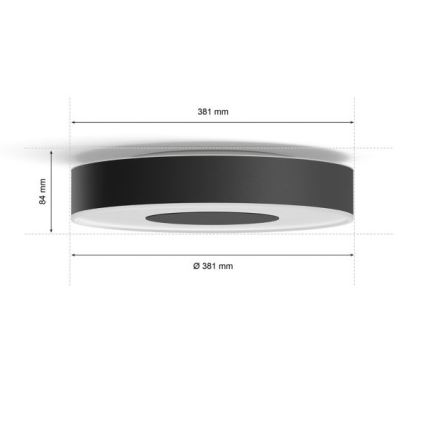 Philips - LED RGB Stmívatelné stropní svítidlo Hue INFUSE LED/33,5W/230V 2000-6500K pr. 381 mm černá