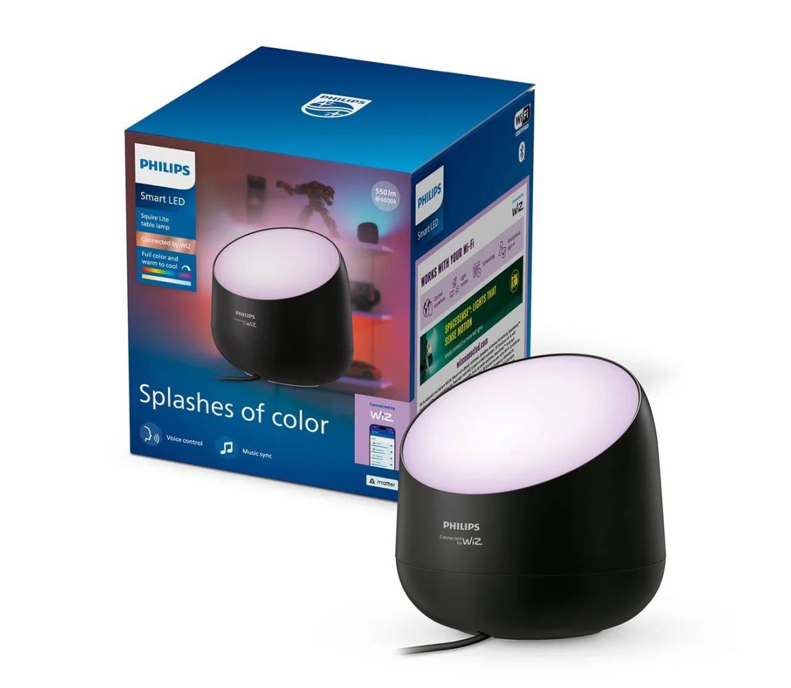 Philips Smart Philips -LED RGB+TW Stmív. stolní lampa SMART LED/9W/230V 2200-6500K Wi-Fi 8721103158932 Černá