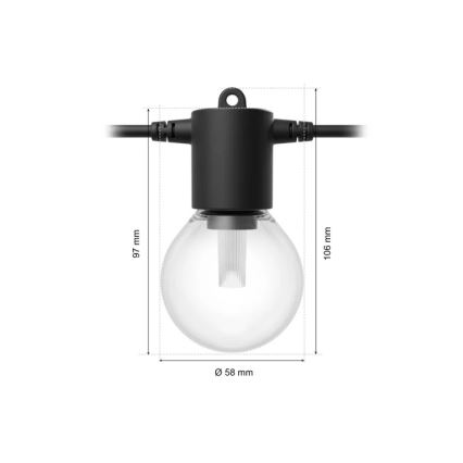 Philips - LED RGBW Prodlužovací stmívatelný venkovní řetěz Hue FESTAVIA 20xLED 14m IP65