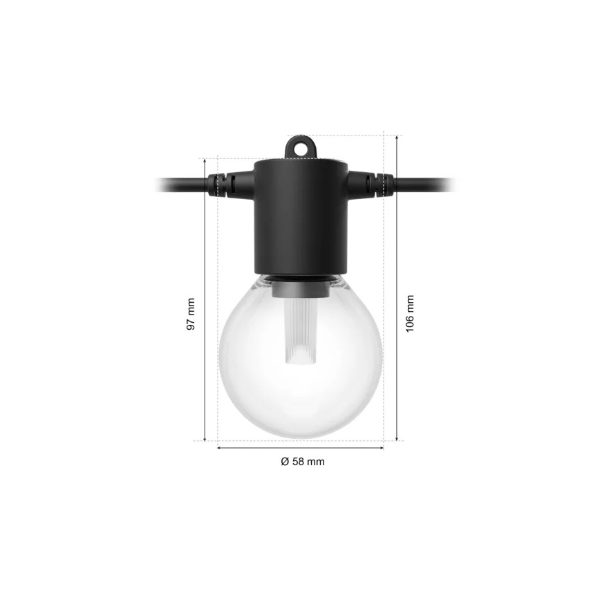 Philips - LED RGBW Prodlužovací stmívatelný venkovní řetěz Hue FESTAVIA 20xLED 14m IP65
