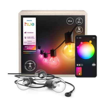 Philips - LED RGBW Prodlužovací stmívatelný venkovní řetěz Hue FESTAVIA 30xLED 21m IP65