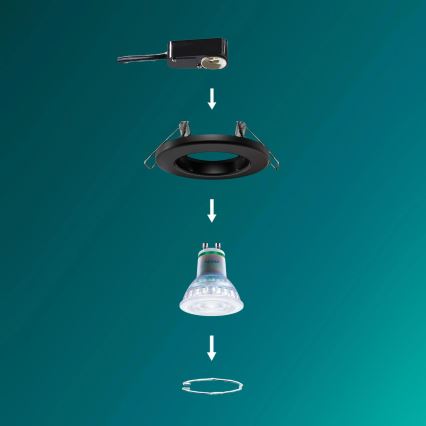 Philips - LED RGBW Stmívatelné podhledové svítidlo PERIDOT 1xGU10/6,5W/230V 2700-6500K černá