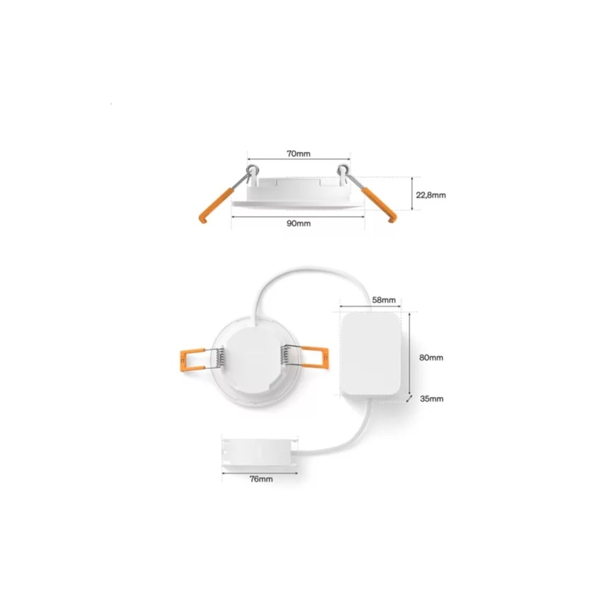 Philips - LED RGBW Stmívatelné koupelnové podhledové svítidlo Hue SLIM LED/8,3W/230V 1000-20000K bílá IP44