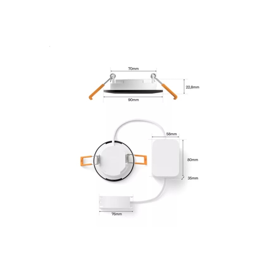 Philips - LED RGBW Stmívatelné koupelnové podhledové svítidlo Hue SLIM LED/8,3W/230V 1000-20000K černá P44