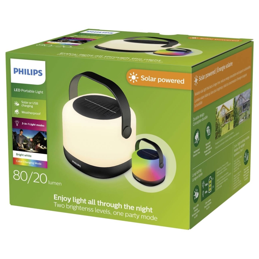 Philips - LED RGBW Stmívatelná solární přenosná lampa ALULA LED/1,2W/5V 1200 mAh IP44