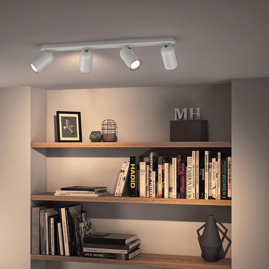 Philips - LED RGBW Stmívatelné bodové svítidlo PONGEE 4xGU10/4,8W/230V 3000K bílá + dálkové ovládání
