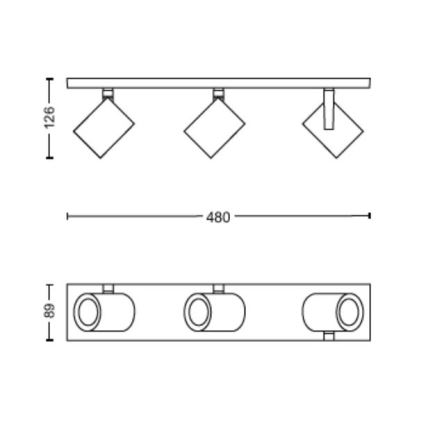 Philips - LED RGBW Stmívatelné bodové svítidlo Hue ARGENTA 3xGU10/4,2W/230V 2000-6500K