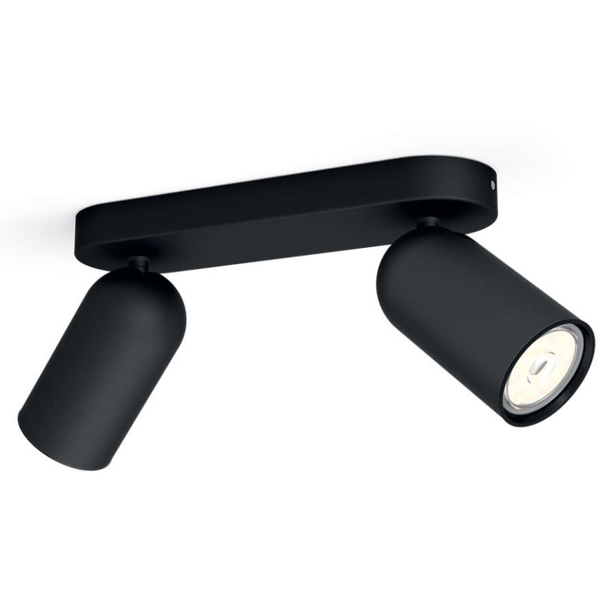 Philips - LED RGBW Stmívatelné bodové svítidlo PONGEE 2xGU10/4,8W/230V 3000K černá + dálkové ovládání