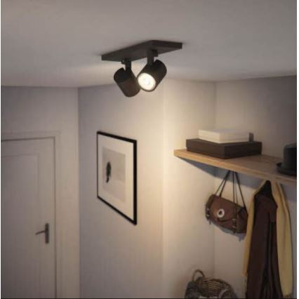 Philips - LED RGBW Stmívatelné bodové svítidlo RUNNER 2xGU10/6,5W/230V 2700-6500K černá