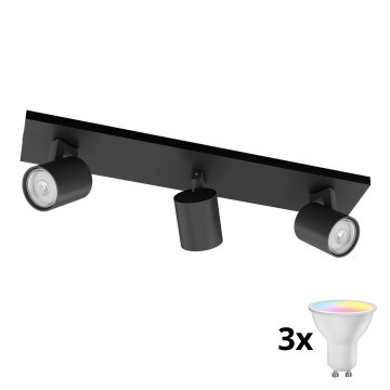 Philips - LED RGBW Stmívatelné bodové svítidlo RUNNER 3xGU10/6,5W/230V 2700-6500K černá