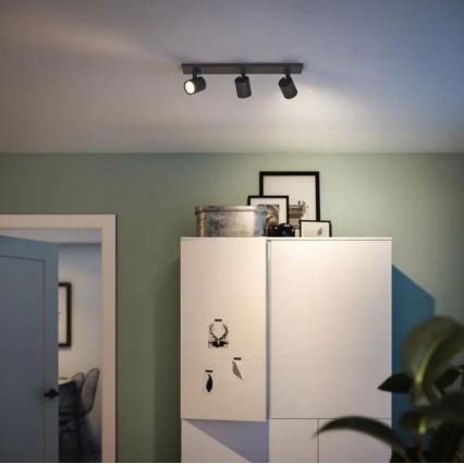 Philips - LED RGBW Stmívatelné bodové svítidlo RUNNER 3xGU10/6,5W/230V 2700-6500K černá
