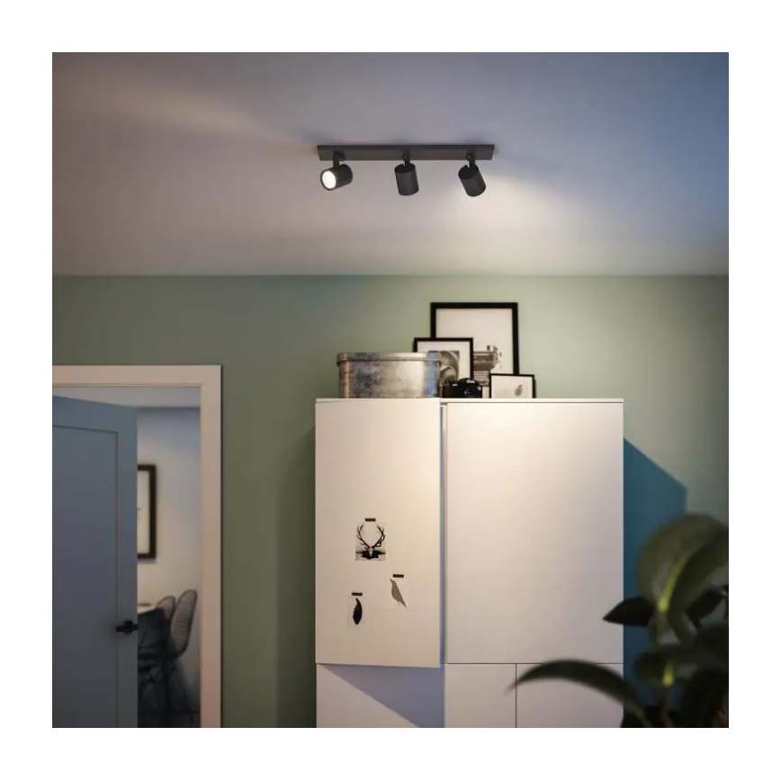 Philips - LED RGBW Stmívatelné bodové svítidlo RUNNER 3xGU10/6,5W/230V 2700-6500K černá