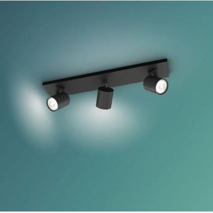 Philips - LED RGBW Stmívatelné bodové svítidlo RUNNER 3xGU10/6,5W/230V 2700-6500K černá