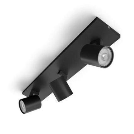 Philips - LED RGBW Stmívatelné bodové svítidlo RUNNER 3xGU10/6,5W/230V 2700-6500K černá