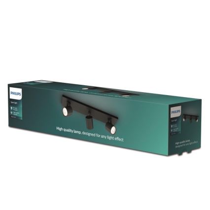 Philips - LED RGBW Stmívatelné bodové svítidlo RUNNER 3xGU10/6,5W/230V 2700-6500K černá