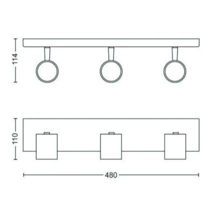 Philips - LED RGBW Stmívatelné bodové svítidlo RUNNER 3xGU10/6,5W/230V 2700-6500K černá