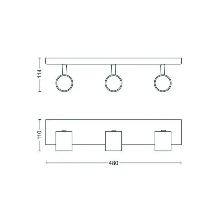 Philips - LED RGBW Stmívatelné bodové svítidlo RUNNER 3xGU10/6,5W/230V 2700-6500K černá