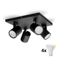 Philips - LED RGBW Stmívatelné bodové svítidlo RUNNER 4xGU10/6,5W/230V 2700-6500K černá