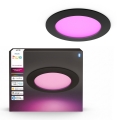 Philips - LED RGBW Stmívatelné koupelnové podhledové svítidlo Hue SLIM LED/12W/230V 1000-20000K černá IP44