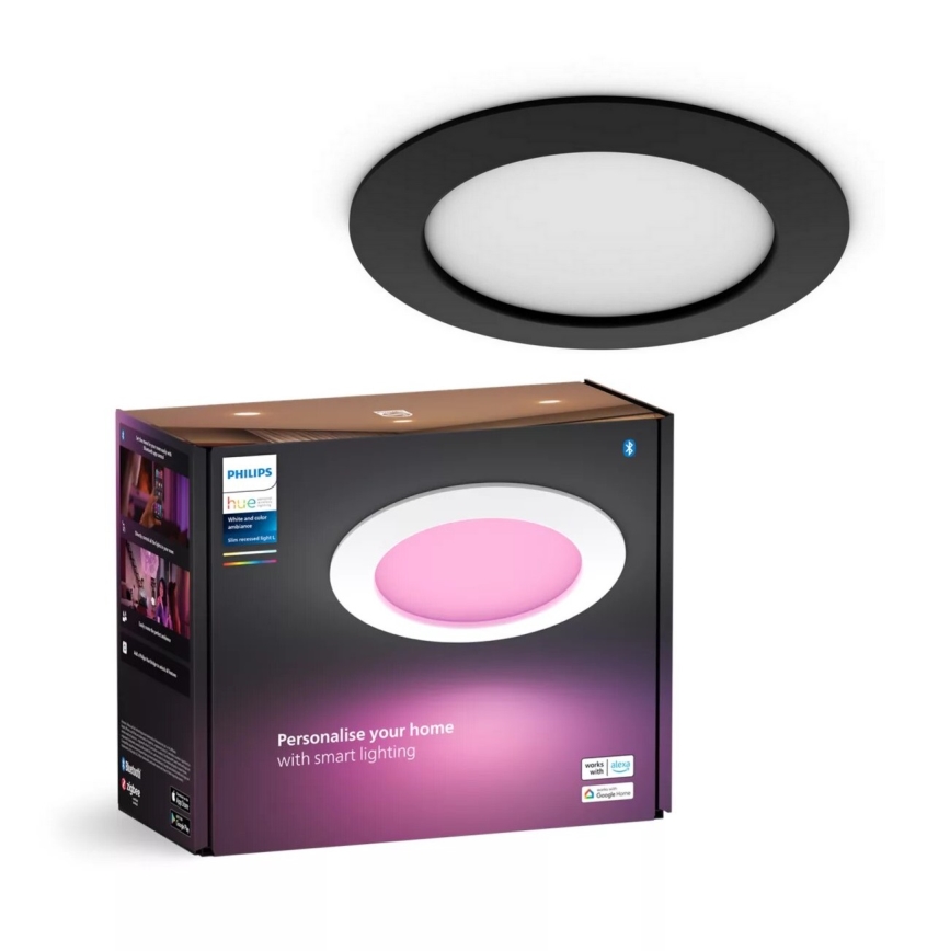 Philips - LED RGBW Stmívatelné koupelnové podhledové svítidlo Hue SLIM LED/12W/230V IP44 2200-6500K