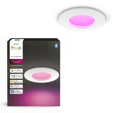 Philips - LED RGBW Stmívatelné koupelnové podhledové svítidlo Hue SLIM LED/8,3W/230V 1000-20000K bílá IP44