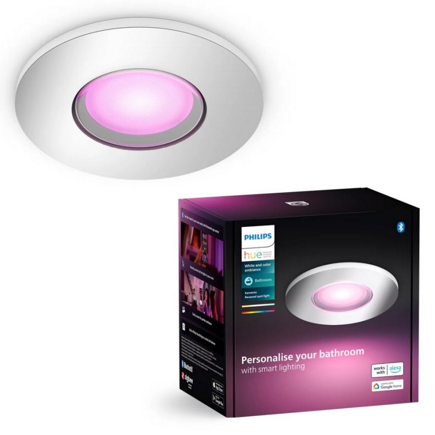 Philips - LED RGBW Stmívatelné koupelnové podhledové svítidlo Hue XAMENTO 1xGU10/4,2W/230V 2000-6500K IP44