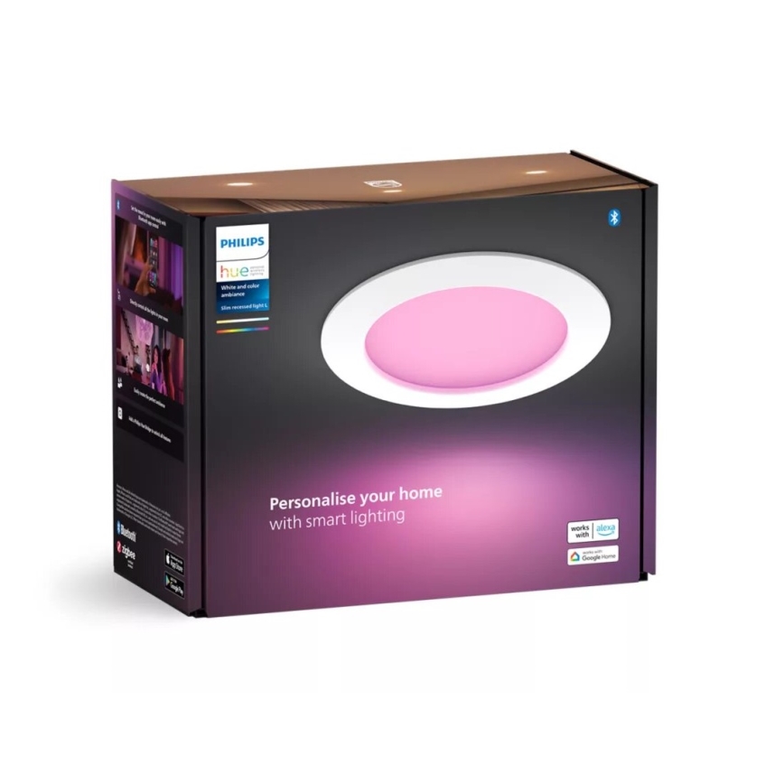 Philips - LED RGBW Stmívatelné koupelnové podhledové svítidlo Hue SLIM LED/12W/230V IP44 2200-6500K