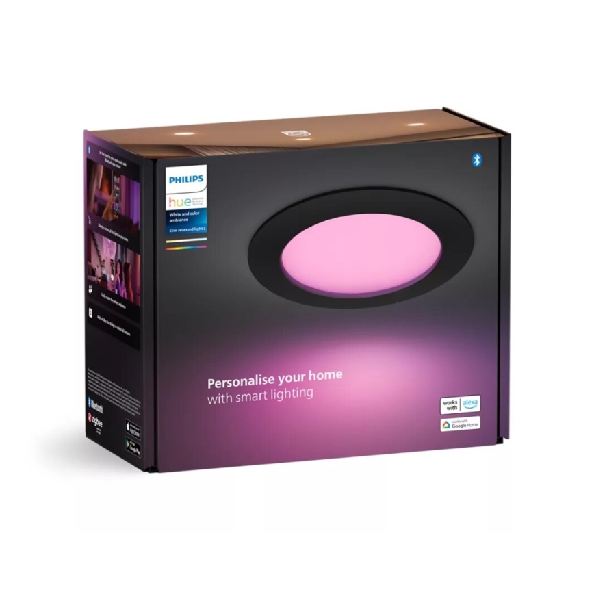 Philips - LED RGBW Stmívatelné koupelnové podhledové svítidlo Hue SLIM LED/12W/230V IP44 2200-6500K
