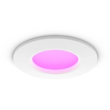 Philips - LED RGBW Stmívatelné koupelnové podhledové svítidlo Hue SLIM LED/8,3W/230V 2000-6500K IP44 bílá