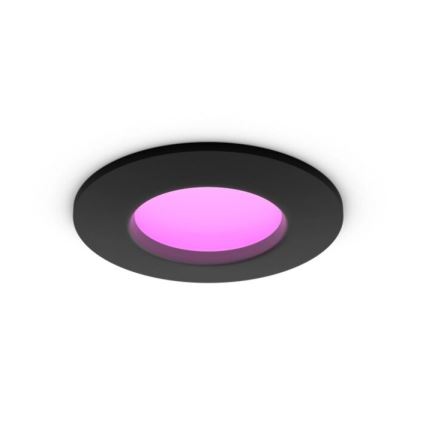 Philips - LED RGBW Stmívatelné koupelnové podhledové svítidlo Hue SLIM LED/8,3W/230V 2000-6500K IP44 černá