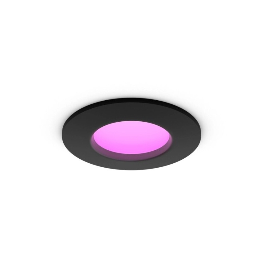Philips - LED RGBW Stmívatelné koupelnové podhledové svítidlo Hue SLIM LED/8,3W/230V 2000-6500K IP44 černá