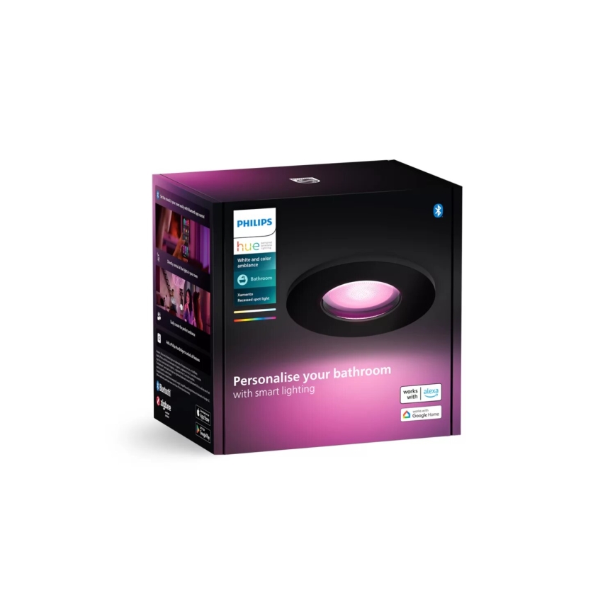 Philips - LED RGBW Stmívatelné koupelnové podhledové svítidlo Hue XAMENTO 1xGU10/4,2W/230V 2000-6500K IP44