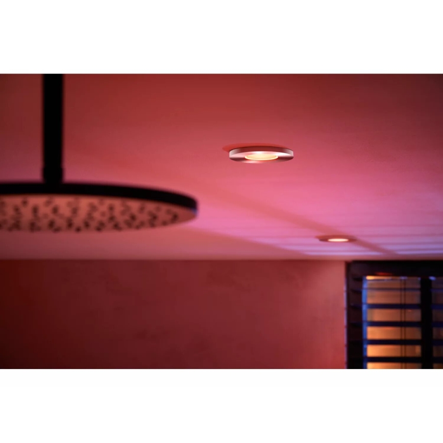 Philips - LED RGBW Stmívatelné koupelnové podhledové svítidlo Hue XAMENTO 1xGU10/4,2W/230V 2000-6500K IP44