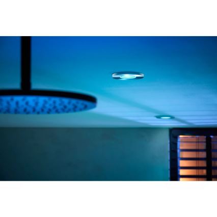 Philips - LED RGBW Stmívatelné koupelnové podhledové svítidlo Hue XAMENTO 1xGU10/4,2W/230V 2000-6500K IP44