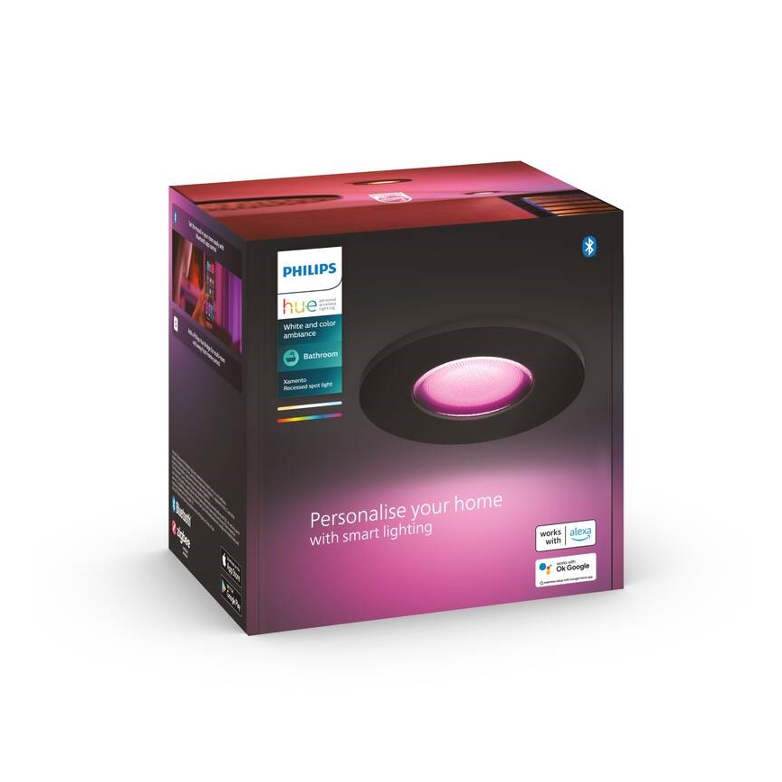Philips - LED RGBW Stmívatelné koupelnové podhledové svítidlo Hue XAMENTO GU10/5,7W/230V IP44 2200-6500K