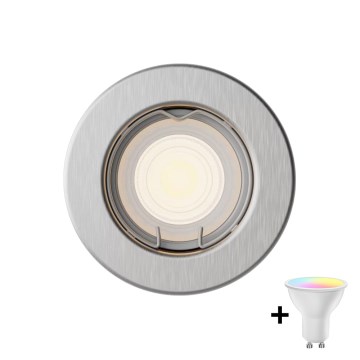Philips - LED RGBW Stmívatelné podhledové svítidlo PERIDOT 1xGU10/6,5W/230V 2700-6500K stříbrná
