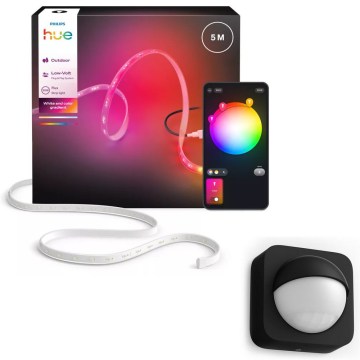 Philips - LED RGBW Stmívatelný venkovní pásek Hue FLUX 5m LED/30W/230V 2200-6500K IP67 + senzor pohybu