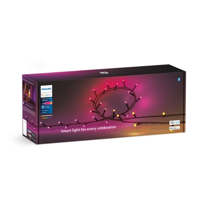 Philips - LED RGBW Stmívatelný venkovní řetěz HUE WHITE AND COLOR AMBIANCE 500xLED 44,4 m 2000-6500K IP54