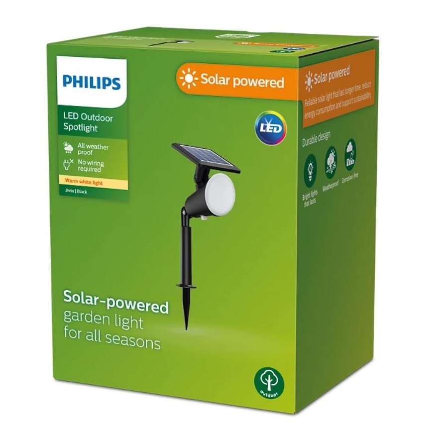 Philips - LED Solární bodové svítidlo JIVIX LED/1,4W/3,7V 1800 mAh IP44