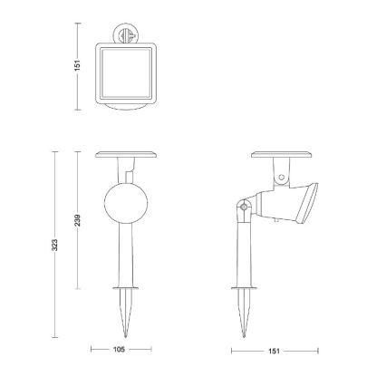 Philips - LED Solární bodové svítidlo JIVIX LED/1,4W/3,7V 1800 mAh IP44