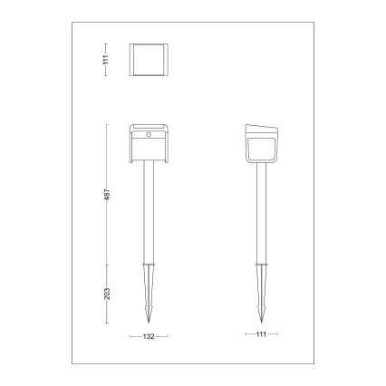 Philips - LED Solární lampa se senzorem EZRA LED/1,8W/3,7V 2600 mAh 3000K IP44