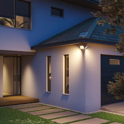 Philips - LED Solární nástěnné svítidlo se senzorem ZYREN LED/24,5W/3,7V 2600 mAh 3000K IP65 bílá