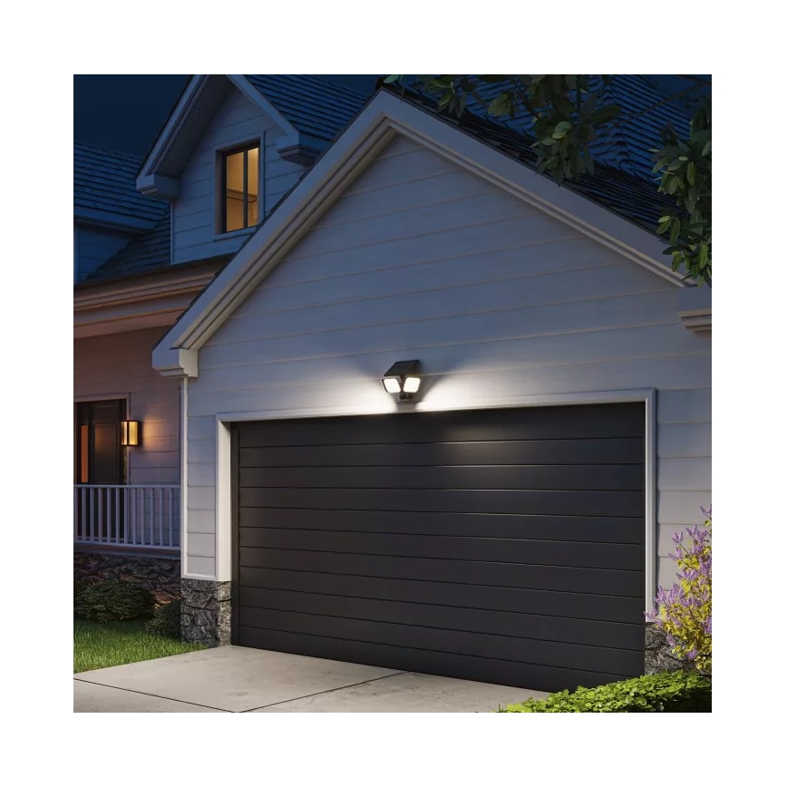 Philips - LED Solární nástěnné svítidlo se senzorem ZYREN LED/24,5W/3,7V 2600 mAh 5000K IP65 černá