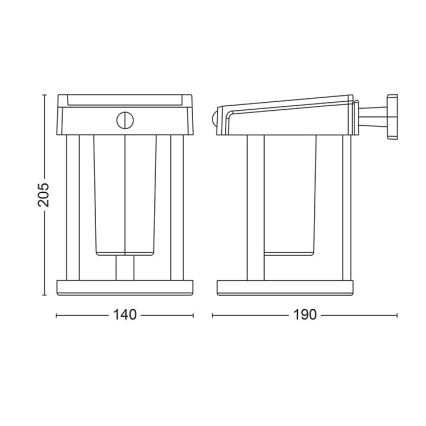 Philips - LED Solární nástěnné svítidlo se senzorem CAMILL LED/1,4W/3,7V 2000 mAh IP44