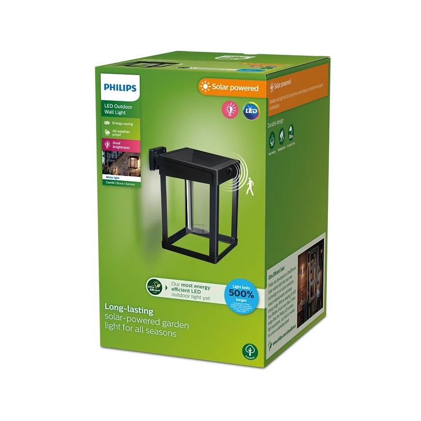 Philips - LED Solární nástěnné svítidlo se senzorem pohybu a soumraku CAMILL LED/1,4W/3,7V 2000 mAh IP44