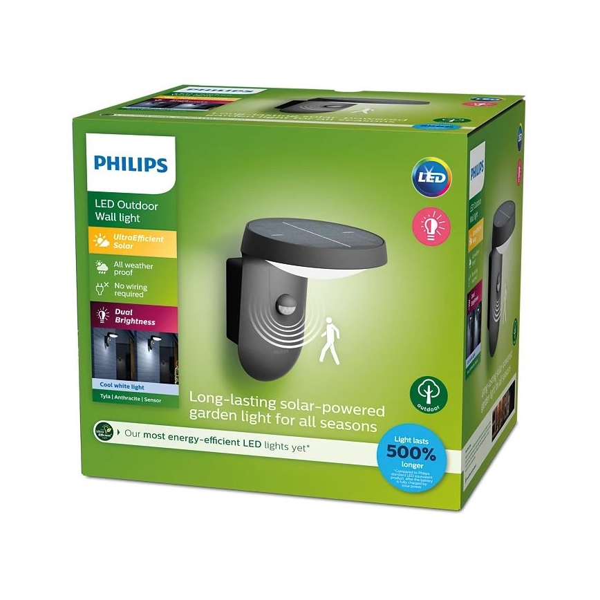 Philips - LED Solární nástěnné svítidlo se senzorem pohybu a soumraku LED/1,2W/4V 1800 mAh 4000K IP44