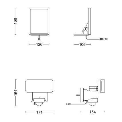 Philips - LED Solární nástěnné svítidlo se senzorem TYLUS LED/6W/3,7V 2600 mAh 3000K IP44
