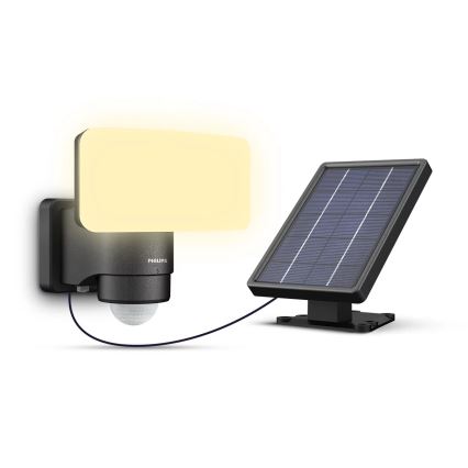 Philips - LED Solární nástěnné svítidlo se senzorem pohybu a soumraku TYLUS LED/6W/3,7V 2600 mAh 3000K IP44