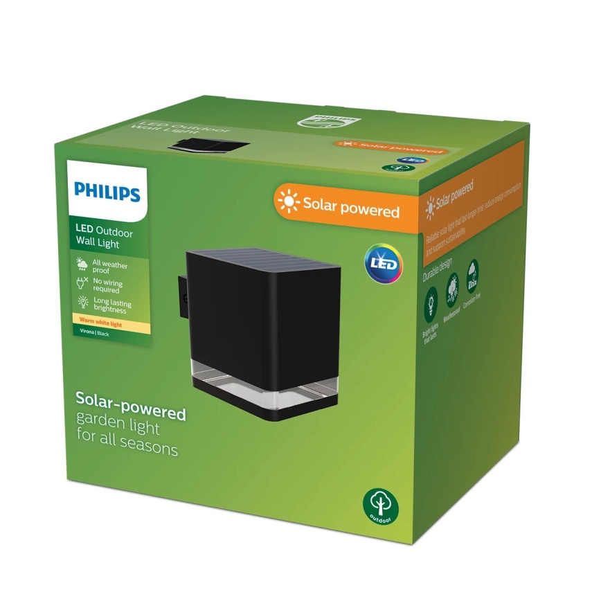 Philips - LED Solární nástěnné svítidlo VIRONA LED/1,8W/3,7V 2600 mAh 2700K IP44